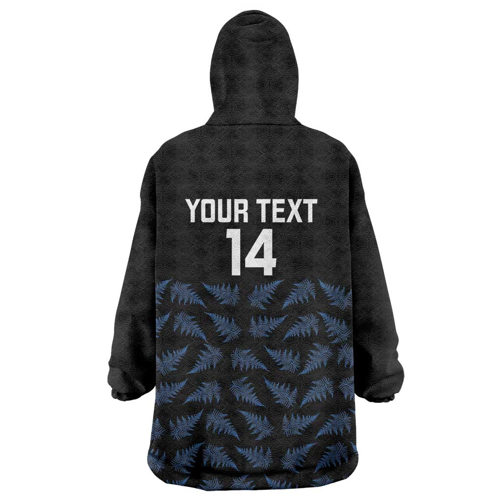 New Zealand Silver Fern Cricket Custom Wearable Blanket Hoodie Black Cap T20 Version - Aussie Hoodie