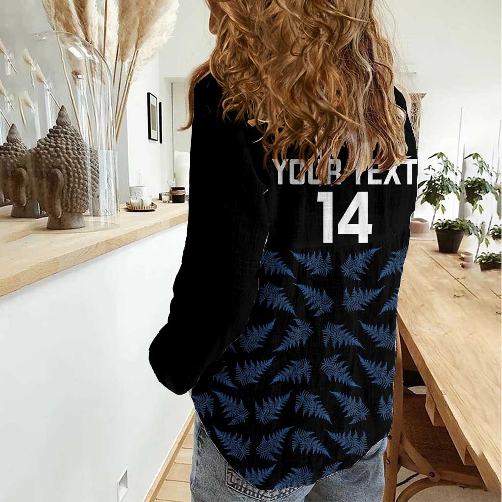 New Zealand Silver Fern Cricket Custom Women Casual Shirt Black Cap T20 Version - Aussie Hoodie