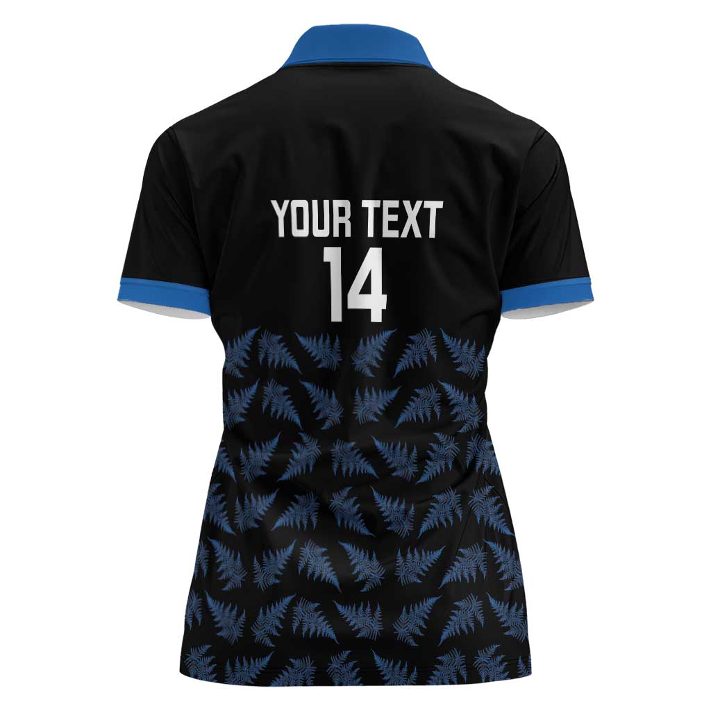 New Zealand Silver Fern Cricket Custom Women Polo Shirt Black Cap T20 Version - Aussie Hoodie