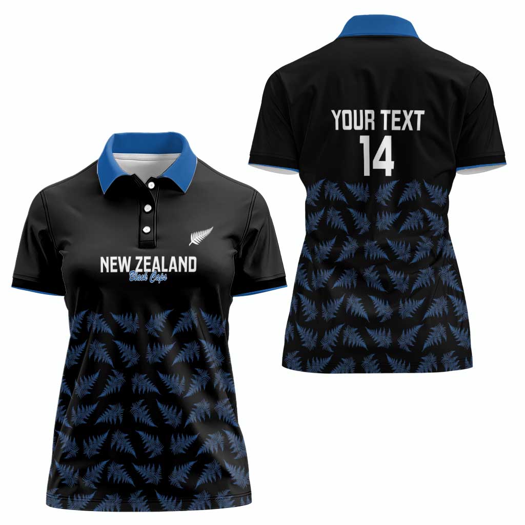 New Zealand Silver Fern Cricket Custom Women Polo Shirt Black Cap T20 Version - Aussie Hoodie