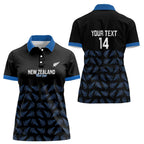 New Zealand Silver Fern Cricket Custom Women Polo Shirt Black Cap T20 Version - Aussie Hoodie