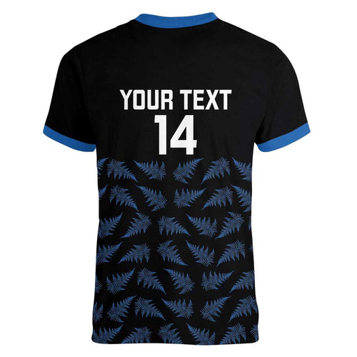New Zealand Silver Fern Cricket Custom Women V-Neck T-Shirt Black Cap T20 Version - Aussie Hoodie
