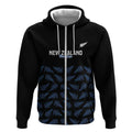 New Zealand Silver Fern Cricket Custom Zip Hoodie Black Cap T20 Version - Aussie Hoodie