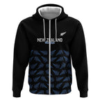 New Zealand Silver Fern Cricket Custom Zip Hoodie Black Cap T20 Version - Aussie Hoodie