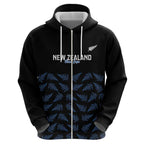New Zealand Silver Fern Cricket Custom Zip Hoodie Black Cap T20 Version - Aussie Hoodie