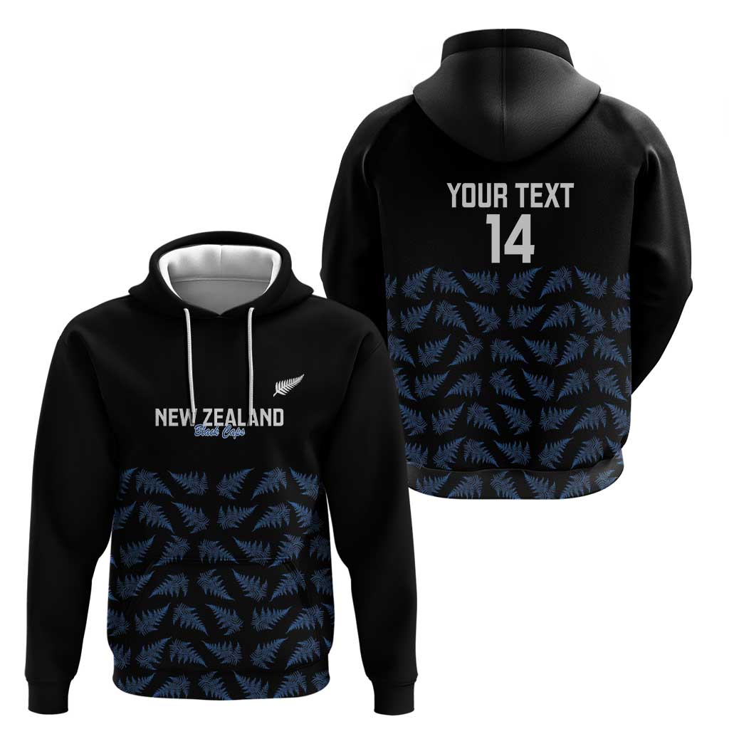 New Zealand Silver Fern Cricket Custom Zip Hoodie Black Cap T20 Version - Aussie Hoodie
