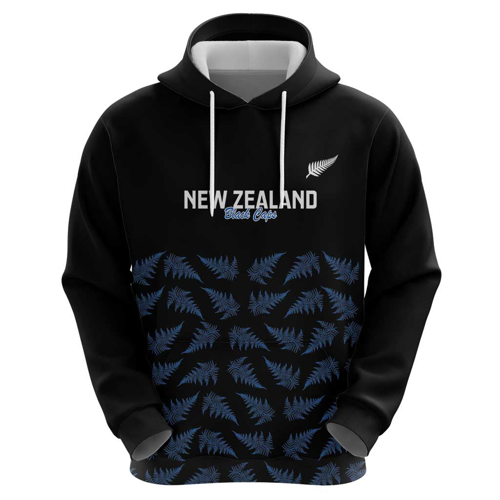New Zealand Silver Fern Cricket Custom Zip Hoodie Black Cap T20 Version - Aussie Hoodie