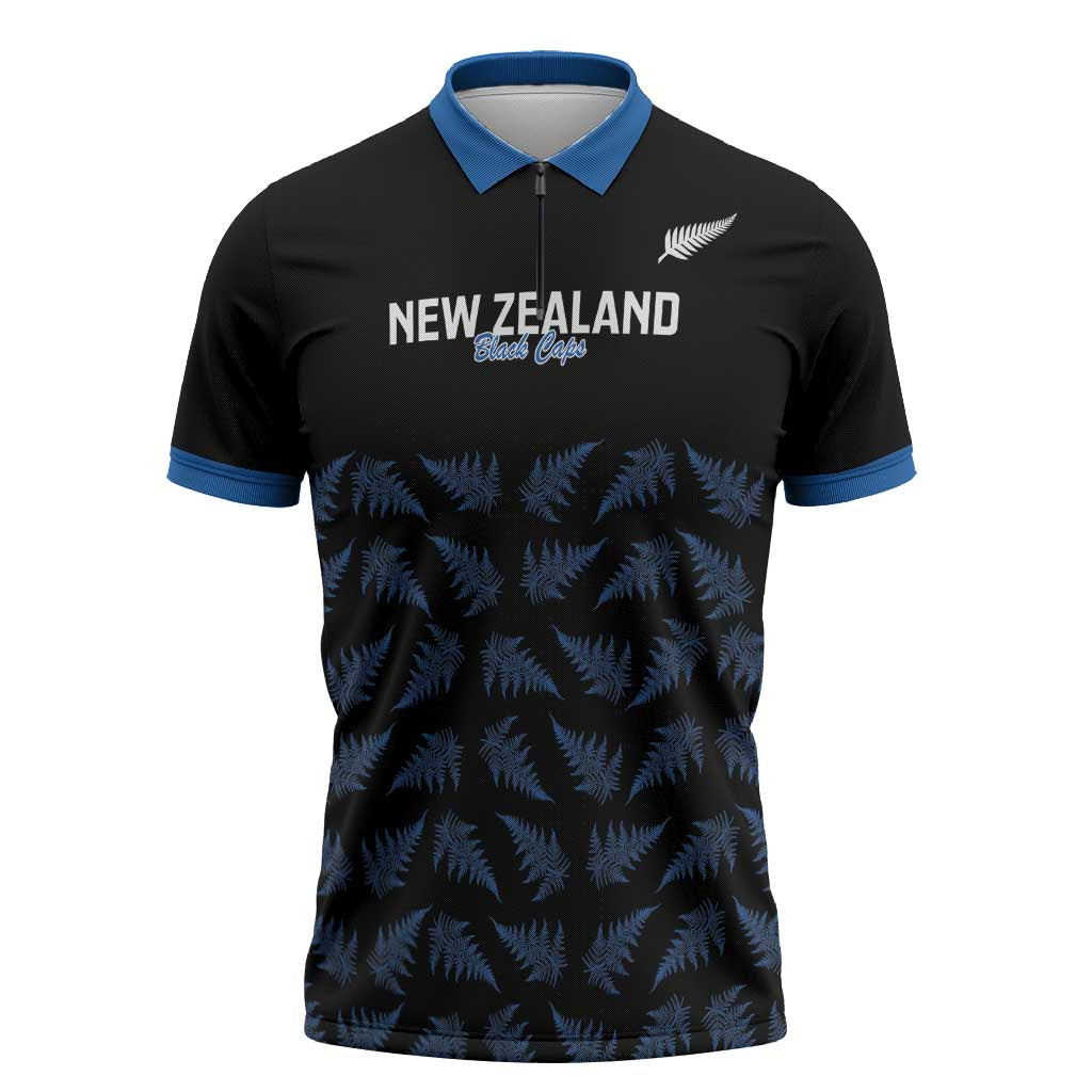 New Zealand Silver Fern Cricket Custom Zipper Polo Shirt Black Cap T20 Version - Aussie Hoodie