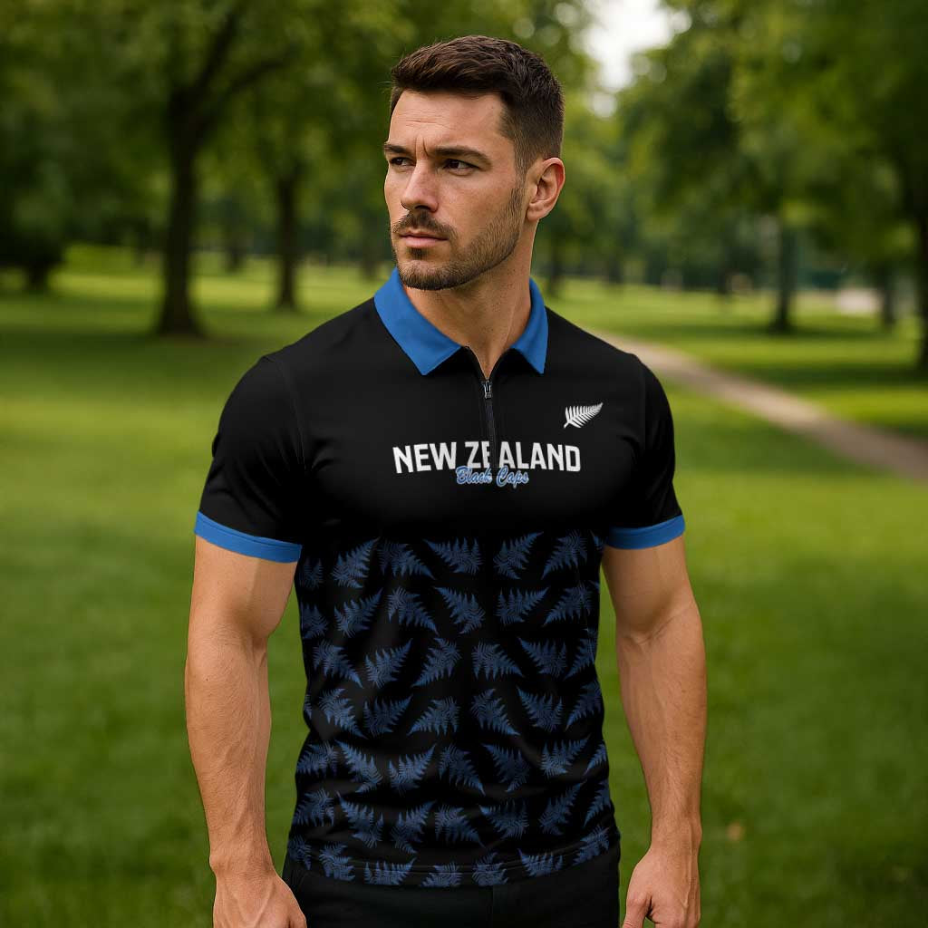 New Zealand Silver Fern Cricket Custom Zipper Polo Shirt Black Cap T20 Version - Aussie Hoodie