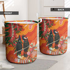 Australia Black Cockatoo Christmas Laundry Basket Banksia Bottlebrush Aboriginal Art - Aussie Hoodie