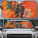 Australia Black Cockatoo Christmas Auto Sun Shade Banksia Bottlebrush Aboriginal Art - Aussie Hoodie
