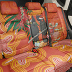 Australia Black Cockatoo Christmas Back Car Seat Cover Banksia Bottlebrush Aboriginal Art - Aussie Hoodie