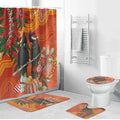 Australia Black Cockatoo Christmas Bathroom Set Banksia Bottlebrush Aboriginal Art - Aussie Hoodie