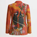 Australia Black Cockatoo Christmas Blazer Banksia Bottlebrush Aboriginal Art - Aussie Hoodie