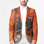 Australia Black Cockatoo Christmas Blazer Banksia Bottlebrush Aboriginal Art - Aussie Hoodie