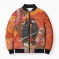 Australia Black Cockatoo Christmas Bomber Puffer Jacket Banksia Bottlebrush Aboriginal Art - Aussie Hoodie