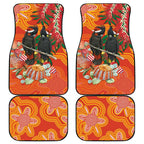 Australia Black Cockatoo Christmas Car Mats Banksia Bottlebrush Aboriginal Art - Aussie Hoodie