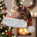 Australia Black Cockatoo Christmas Santa Hat Banksia Bottlebrushe Aboriginal Art - Aussie Hoodie