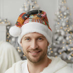 Australia Black Cockatoo Christmas Santa Hat Banksia Bottlebrushe Aboriginal Art - Aussie Hoodie