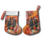 Australia Black Cockatoo Christmas Stocking Banksia Bottlebrushe Aboriginal Art - Aussie Hoodie