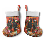 Australia Black Cockatoo Christmas Stocking Banksia Bottlebrushe Aboriginal Art - Aussie Hoodie