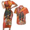 Australia Black Cockatoo Christmas Couples Matching Short Sleeve Bodycon Dress and Hawaiian Shirt Banksia Bottlebrush Aboriginal Art - Aussie Hoodie