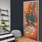 Australia Black Cockatoo Christmas Door Cover Banksia Bottlebrush Aboriginal Art - Aussie Hoodie