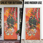 Australia Black Cockatoo Christmas Door Cover Banksia Bottlebrush Aboriginal Art - Aussie Hoodie