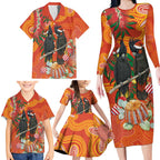 Australia Black Cockatoo Christmas Family Matching Long Sleeve Bodycon Dress and Hawaiian Shirt Banksia Bottlebrush Aboriginal Art - Aussie Hoodie
