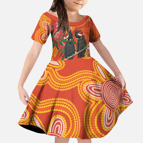 Australia Black Cockatoo Christmas Family Matching Mermaid Dress and Hawaiian Shirt Banksia Bottlebrush Aboriginal Art - Aussie Hoodie