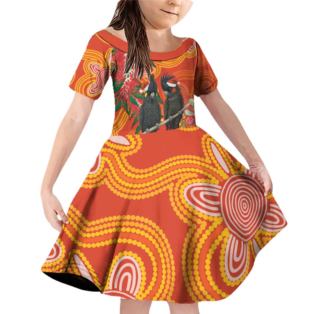 Australia Black Cockatoo Christmas Family Matching Off Shoulder Short Dress and Hawaiian Shirt Banksia Bottlebrush Aboriginal Art - Aussie Hoodie