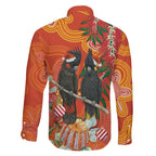 Australia Black Cockatoo Christmas Family Matching Off Shoulder Short Dress and Hawaiian Shirt Banksia Bottlebrush Aboriginal Art - Aussie Hoodie