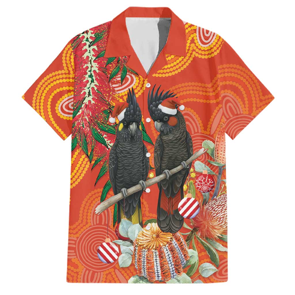 Australia Black Cockatoo Christmas Family Matching Tank Maxi Dress and Hawaiian Shirt Banksia Bottlebrush Aboriginal Art - Aussie Hoodie