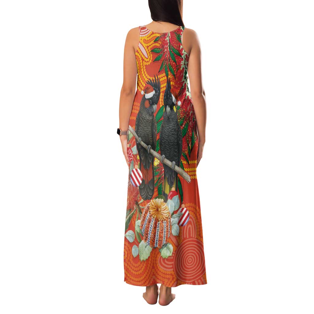 Australia Black Cockatoo Christmas Family Matching Tank Maxi Dress and Hawaiian Shirt Banksia Bottlebrush Aboriginal Art - Aussie Hoodie