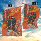Australia Black Cockatoo Christmas Garden Flag Banksia Bottlebrush Aboriginal Art - Aussie Hoodie