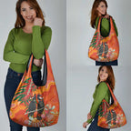Australia Black Cockatoo Christmas Grocery Bag Banksia Bottlebrush Aboriginal Art - Aussie Hoodie
