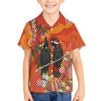 Australia Black Cockatoo Christmas Hawaiian Shirt Banksia Bottlebrush Aboriginal Art - Aussie Hoodie