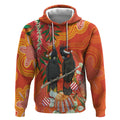 Australia Black Cockatoo Christmas Hoodie Banksia Bottlebrush Aboriginal Art - Aussie Hoodie