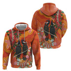 Australia Black Cockatoo Christmas Hoodie Banksia Bottlebrush Aboriginal Art - Aussie Hoodie