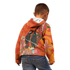 Australia Black Cockatoo Christmas Kid Hoodie Banksia Bottlebrush Aboriginal Art - Aussie Hoodie