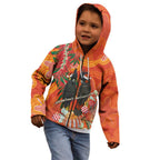 Australia Black Cockatoo Christmas Kid Hoodie Banksia Bottlebrush Aboriginal Art - Aussie Hoodie