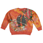 Australia Black Cockatoo Christmas Kid Ugly Christmas Sweater Banksia Bottlebrushe Aboriginal Art - Aussie Hoodie