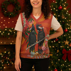 Australia Black Cockatoo Christmas Knitted V-Neck Vest Banksia Bottlebrushe Aboriginal Art - Aussie Hoodie