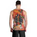 Australia Black Cockatoo Christmas Men Tank Top Banksia Bottlebrush Aboriginal Art - Aussie Hoodie