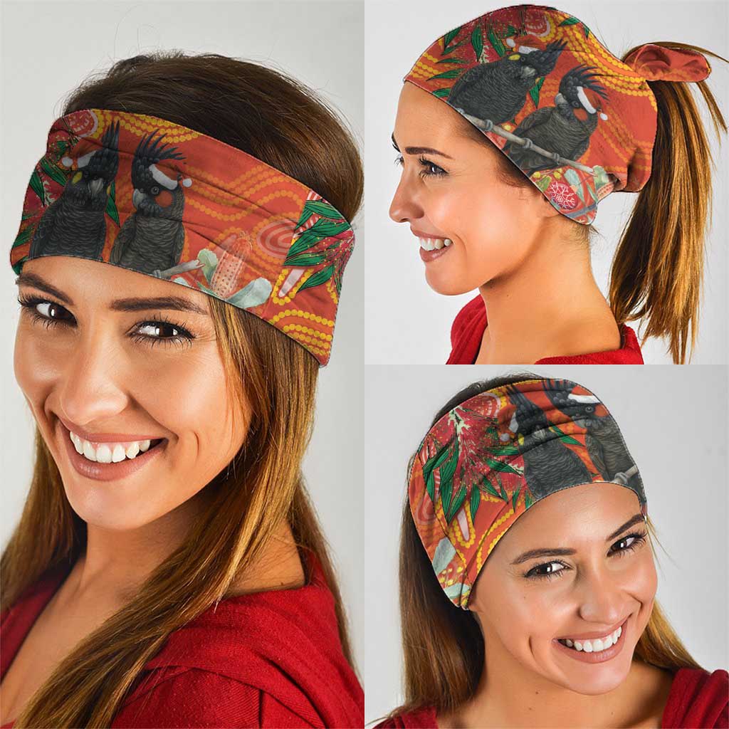 Australia Black Cockatoo Christmas Neck Gaiter Banksia Bottlebrush Aboriginal Art - Aussie Hoodie