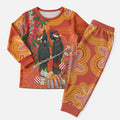 Australia Black Cockatoo Christmas Pajama Set Banksia Bottlebrushe Aboriginal Art - Aussie Hoodie