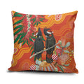 Australia Black Cockatoo Christmas Pillow Cover Banksia Bottlebrush Aboriginal Art - Aussie Hoodie