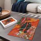 Australia Black Cockatoo Christmas Puzzle Banksia Bottlebrush Aboriginal Art - Aussie Hoodie