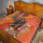 Australia Black Cockatoo Christmas Quilt Banksia Bottlebrush Aboriginal Art - Aussie Hoodie