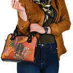 Australia Black Cockatoo Christmas Shoulder Handbag Banksia Bottlebrush Aboriginal Art - Aussie Hoodie